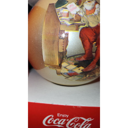 Vintage Glass Coca-Cola Santa Ornament 1960s