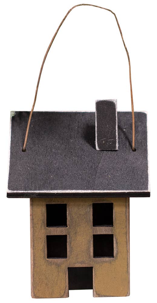 Saltbox House Ornament yellow only