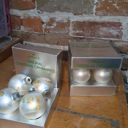 Vintage Hallmark Original Christmas Ornaments Little Miracles by Ruth Morehead Two Sets of Four