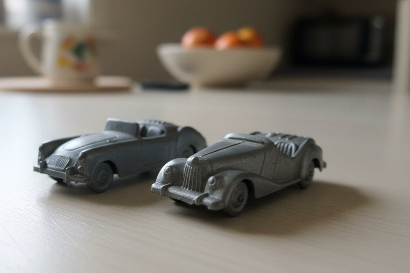 Vintage Plastic Great Britain MGA mg Set of Two Cars pv8