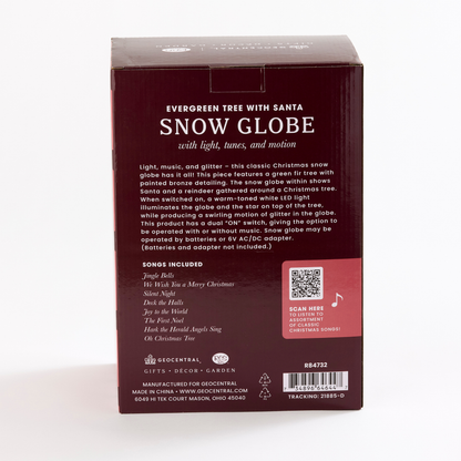 LED Evergreen Tree Musical Snow Globe w/Santa
