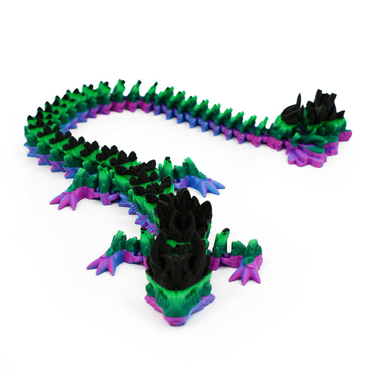 3D Printed Mini Dragon fidget | Black Sheep Products LLC Green Black Purple