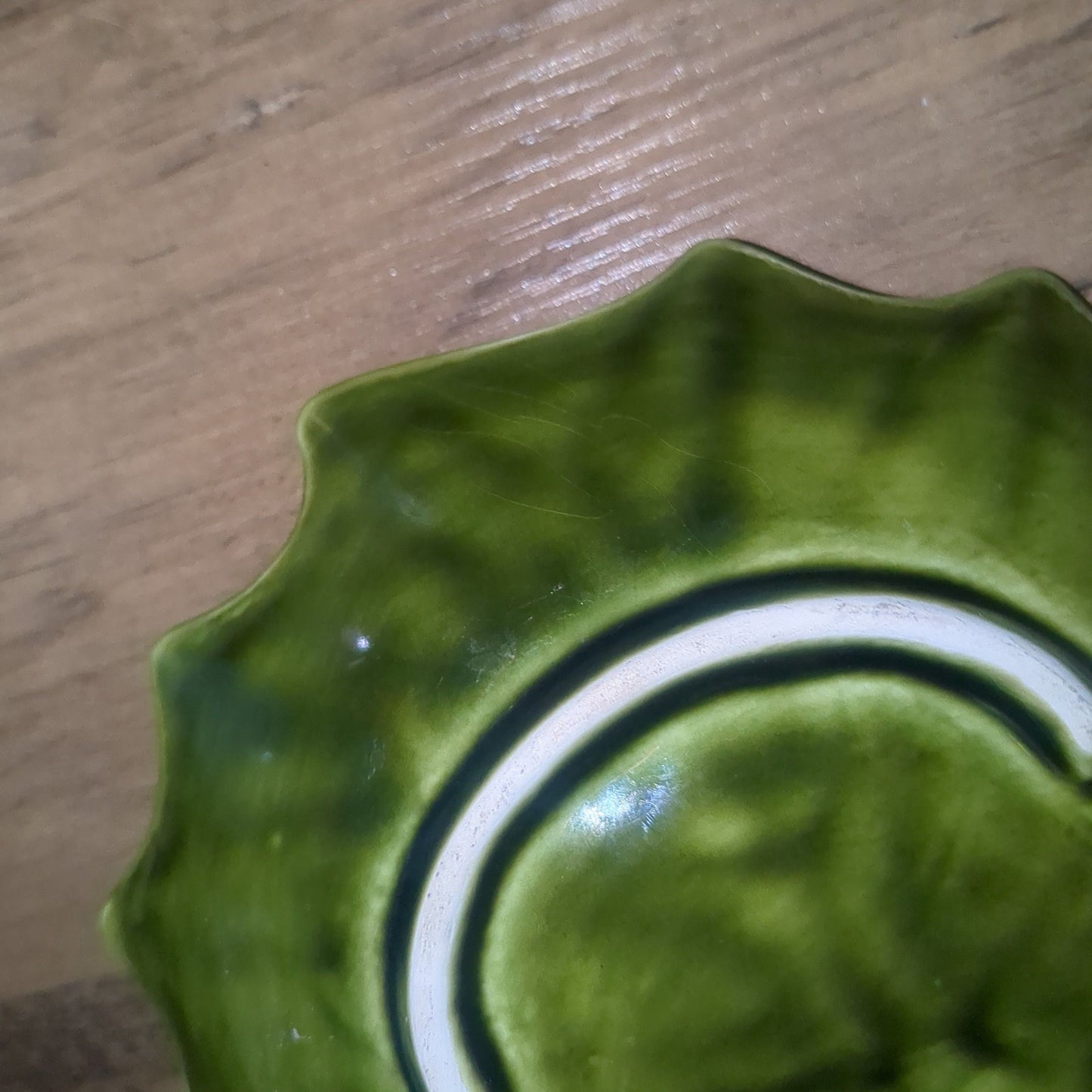 Vintage Enesco Divided Christmas Poinsettia Dish Trinket Tray