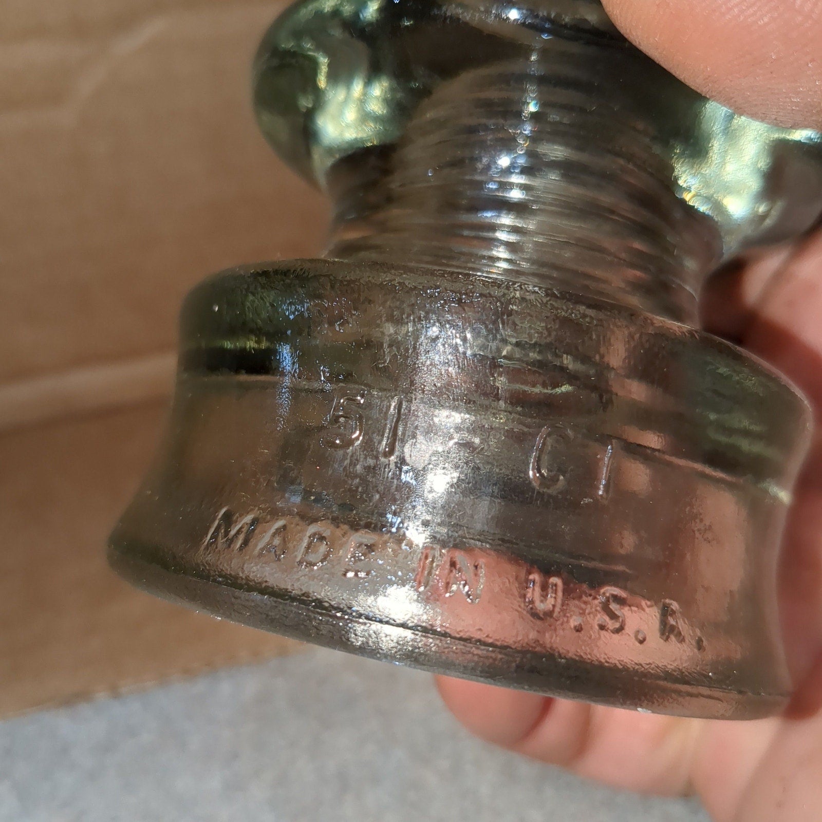 a-51 Vintage Armstrong Telephone Pole Glass Insulator, 51 - Cl/ 11 - 61.