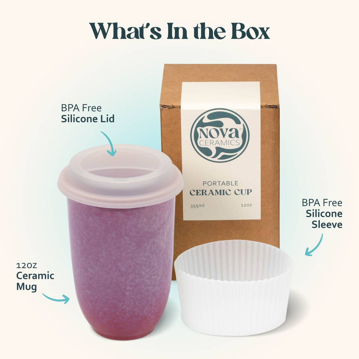 AstralBloom Ceramic Travel Mug – 12oz Travel Mugs for Coffee nc1