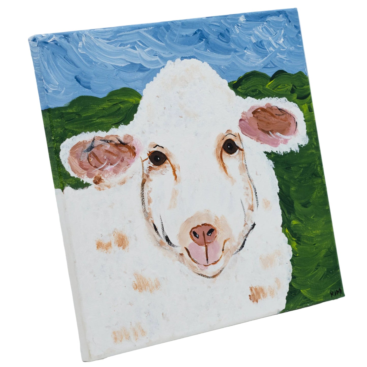Jennifer The Sheep Canvas Painting | 12" x 12" | The Painted Attic