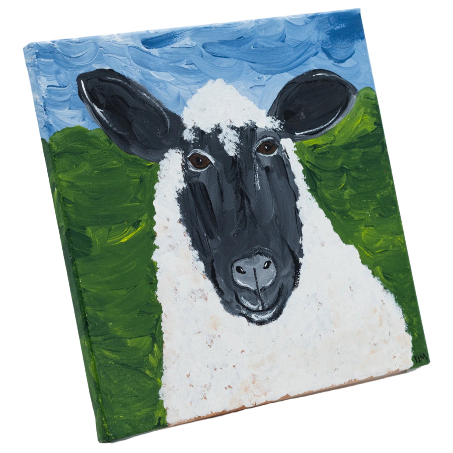 Jessica The Sheep Canvas Painting | 12" x 12" | The Painted Attic