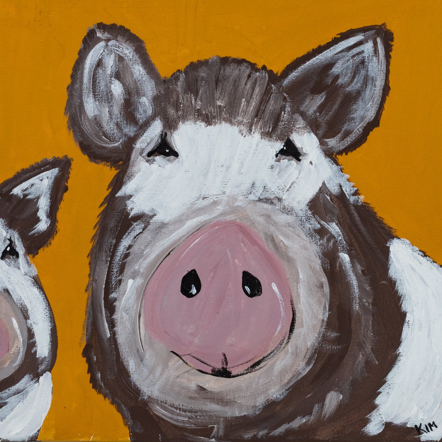 Elsa & Emma The Pigs Canvas Painting | 16" x 12" | The Painted Attic