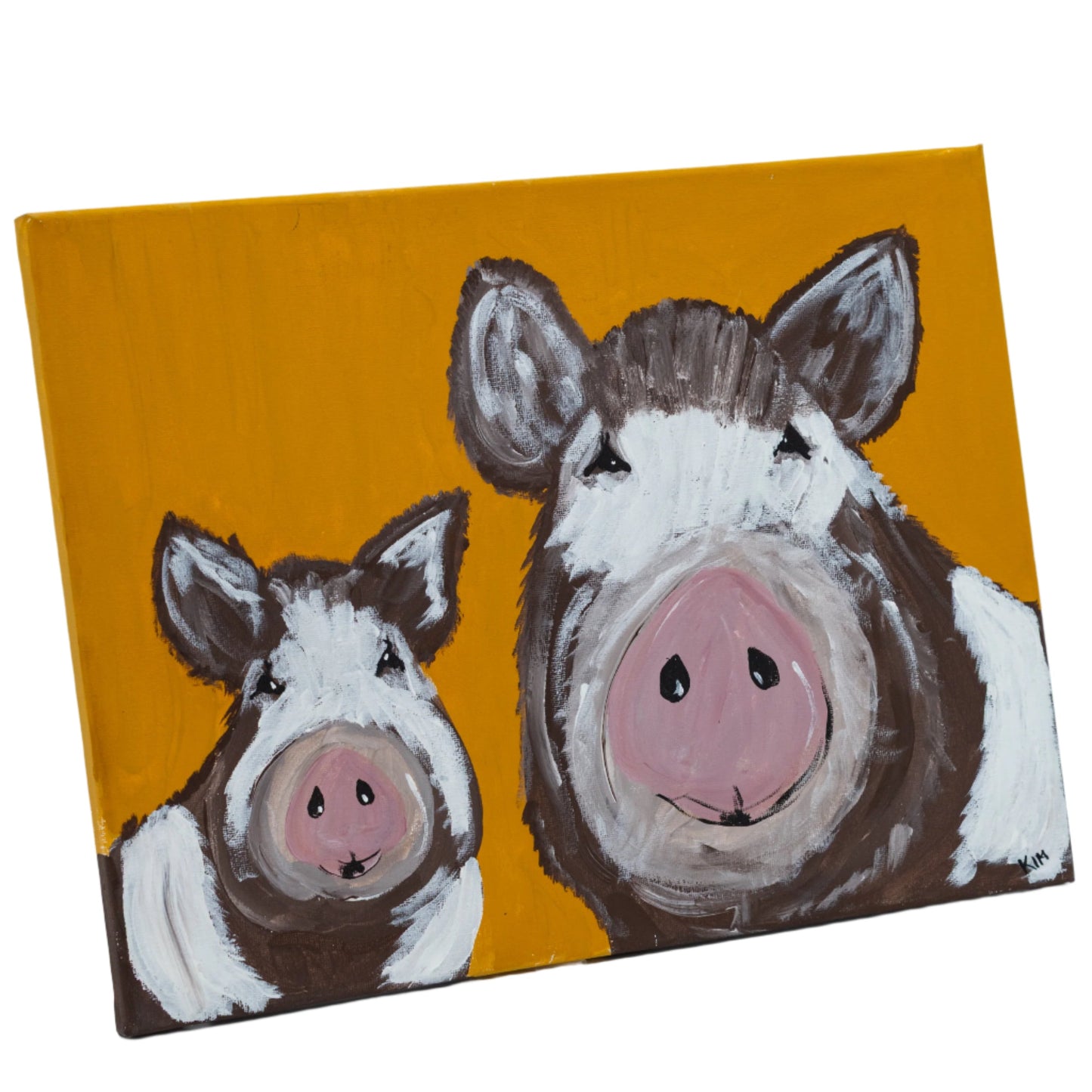 Elsa & Emma The Pigs Canvas Painting | 16" x 12" | The Painted Attic
