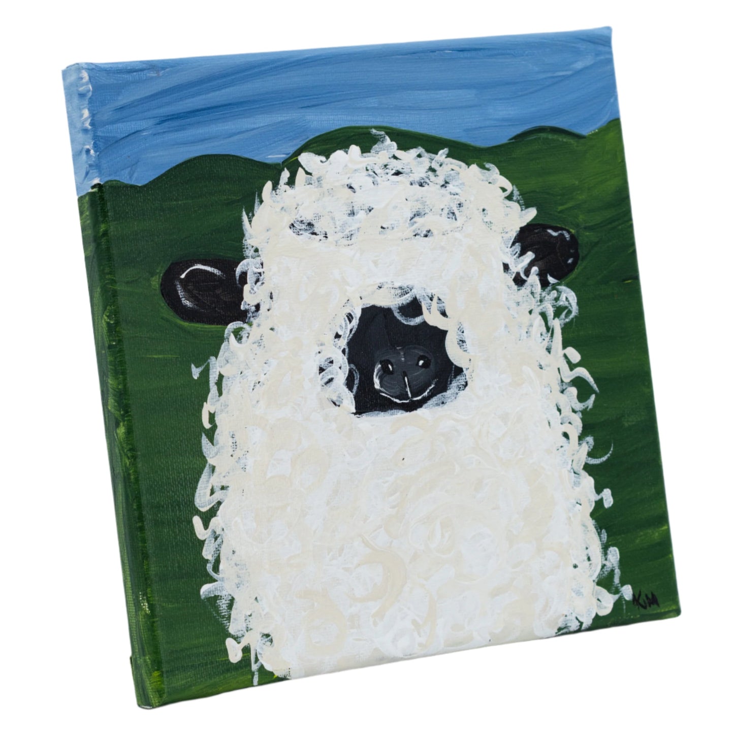 Normon The Sheep Canvas Painting | 8" x 8" | The Pained Attic