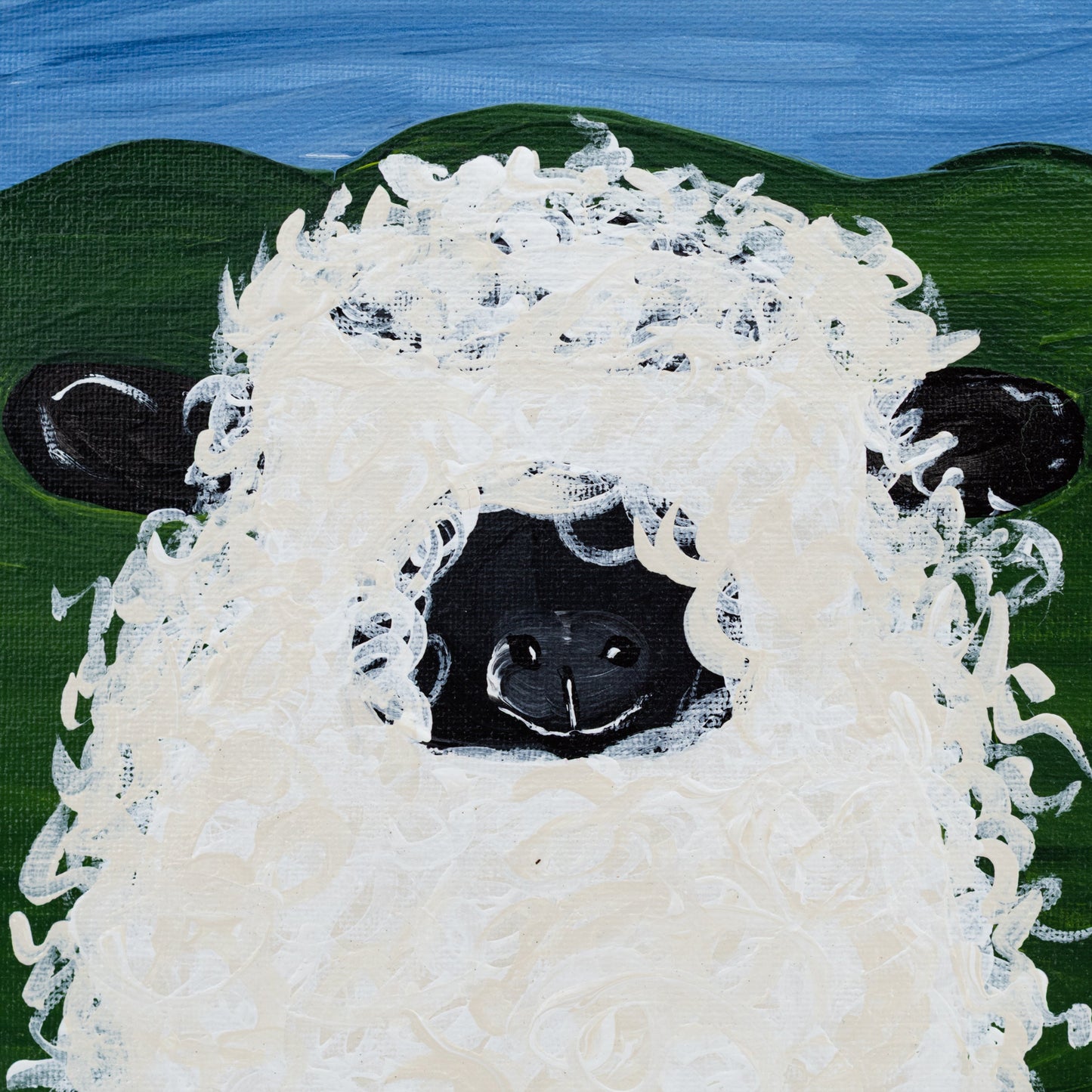 Normon The Sheep Canvas Painting | 8" x 8" | The Pained Attic