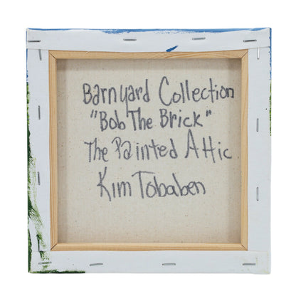Bob the Brick Sheep Canvas Painting | 8" x 8" | The Painted Attic