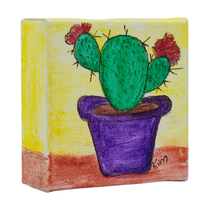 Mini Cactus Canvas Painting | The Painted Attic
