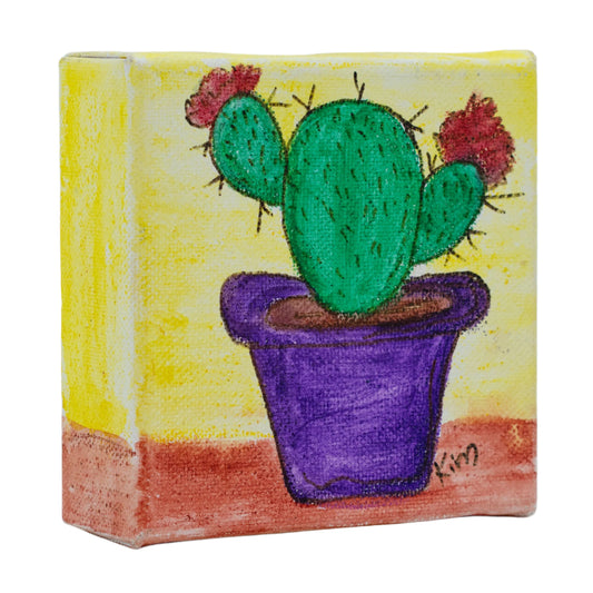 Mini Cactus Canvas Painting | The Painted Attic