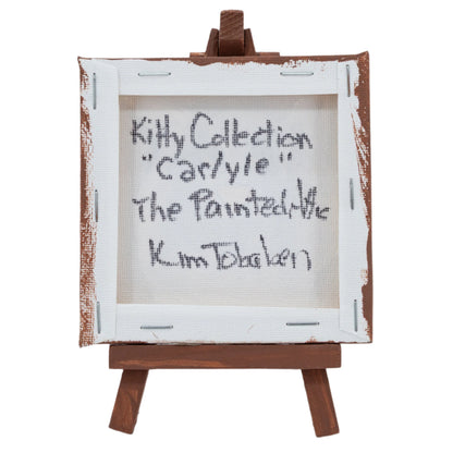 Carlyle the Cat Easel Canvas Painting | 4" x 4" | The Painted Attic