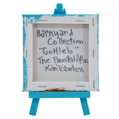 Gottleb the Goat Easel Canvas Painting | 4" x 4" | The Painted Attic