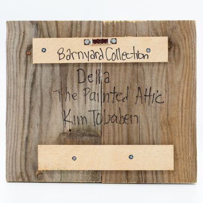 Della the Donkey Wooden Canvas Painting  | 10.5" x 9" | Old Wood Canvas | The Painted Attic
