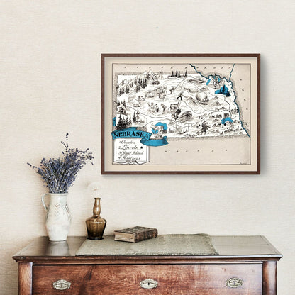 Vintage Map of Nebraska 1931 -Not available at Minden location-