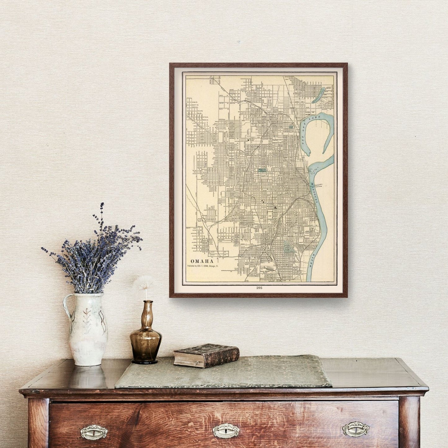 Vintage Map of Omaha, Nebraska 1901 -Not available at Minden location-