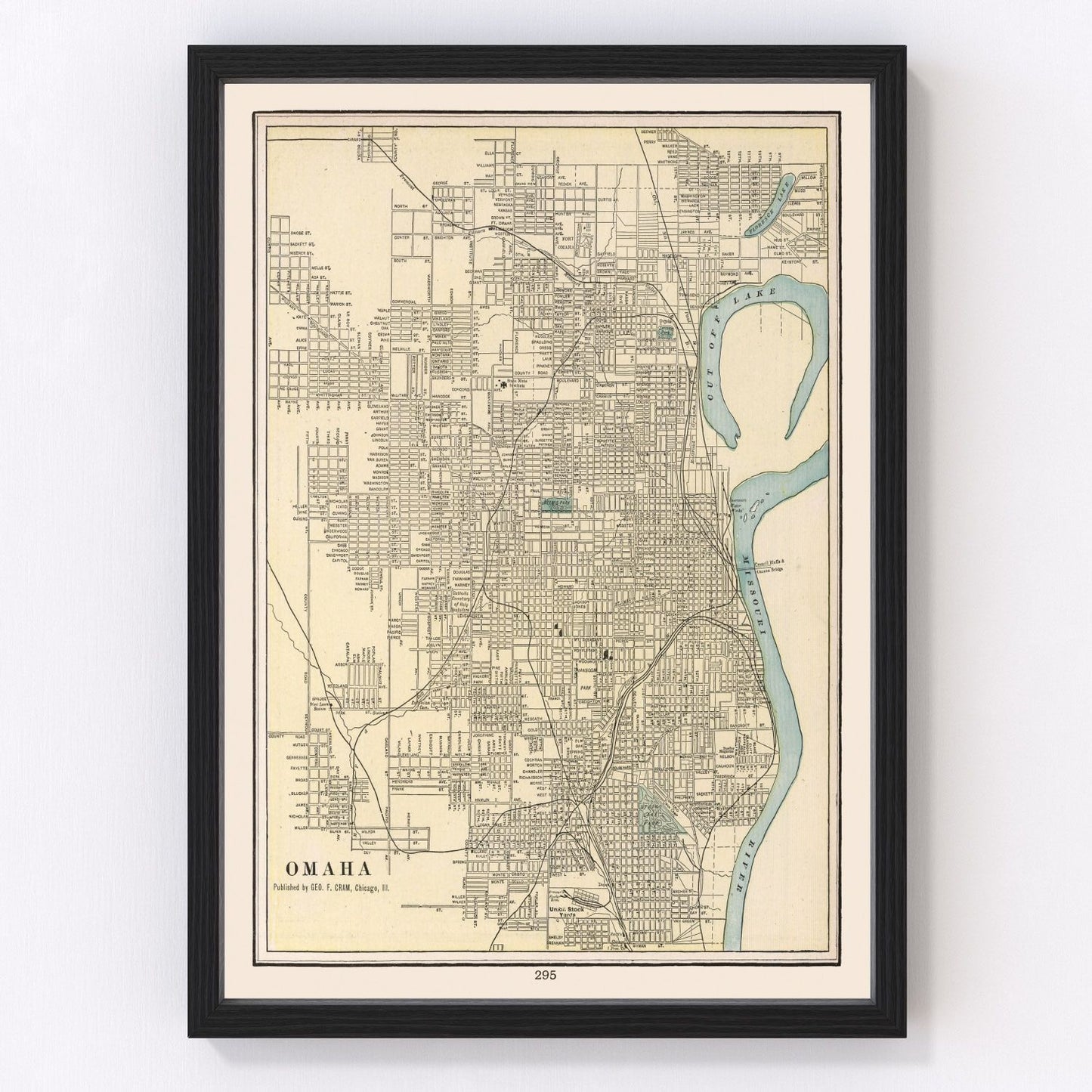 Vintage Map of Omaha, Nebraska 1901 -Not available at Minden location-