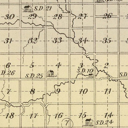 Vintage Map of Golfax County, Nebraska 1885 -Not available at Minden location-
