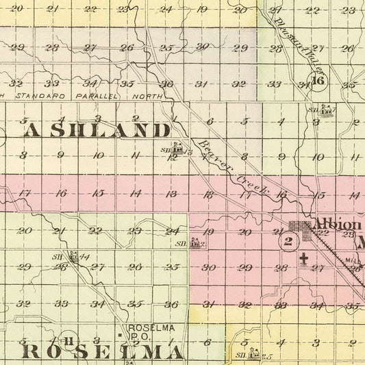 Vintage Map of Boone County, Nebraska 1885 -Not available at Minden location-