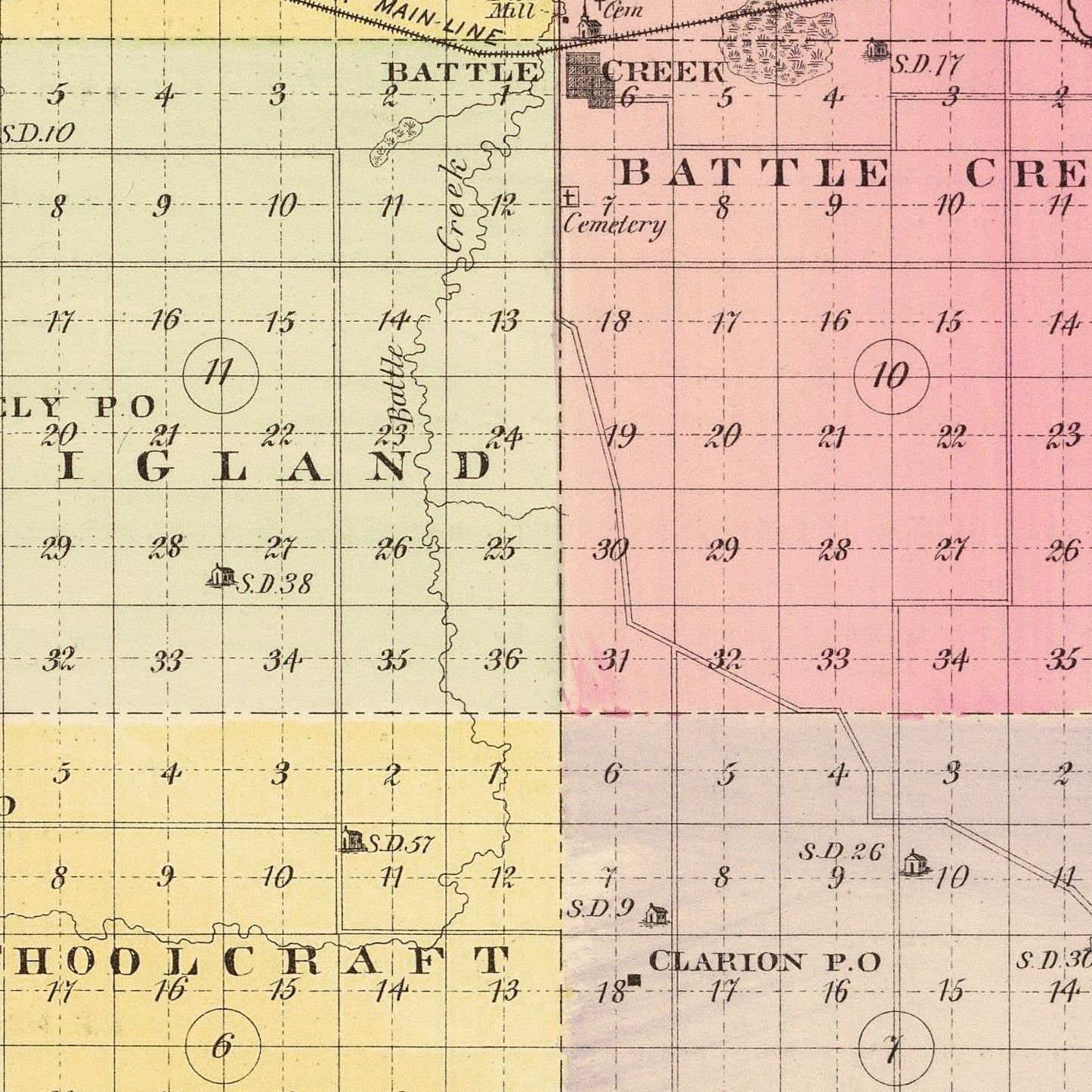 Vintage Map of Madison County, Nebraska 1885 -Not available at Minden location-
