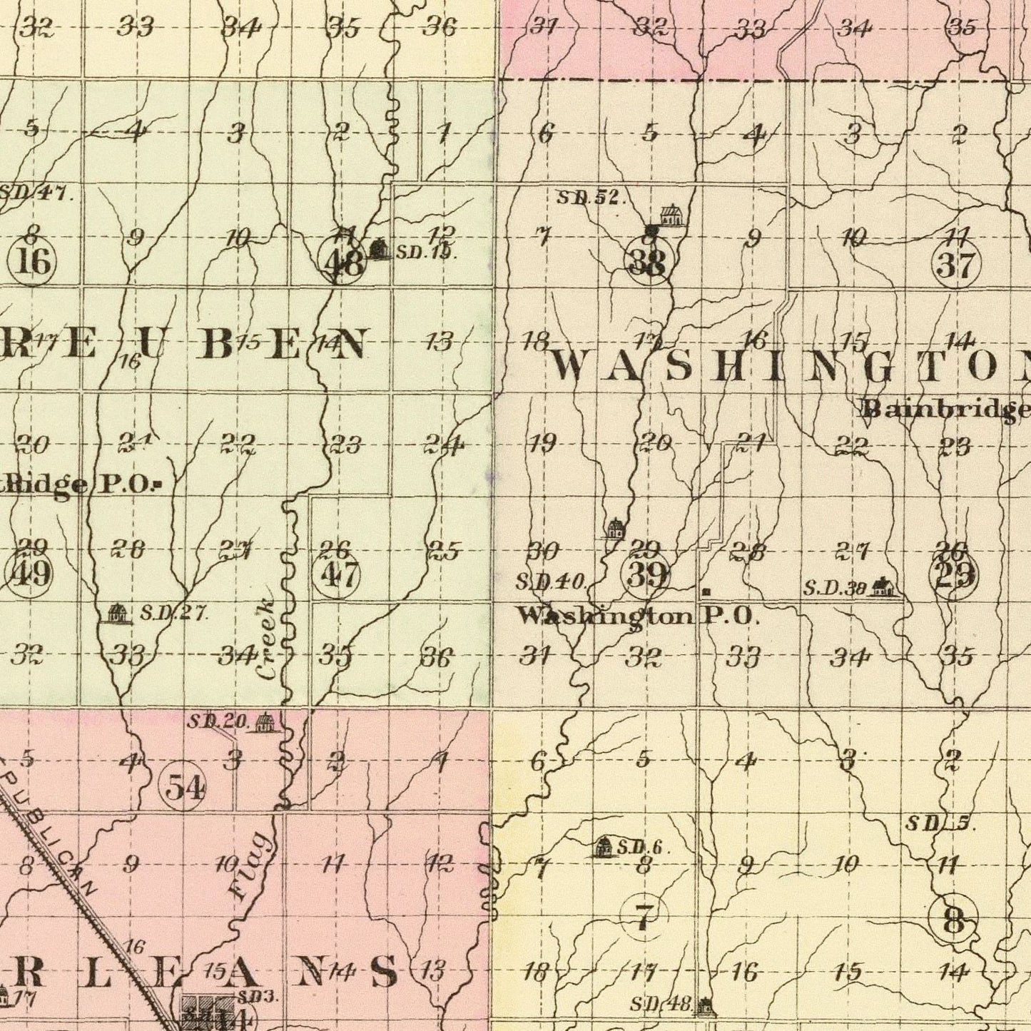 Vintage Map of Harlan County, Nebraska 1885 -Not available at Minden location-