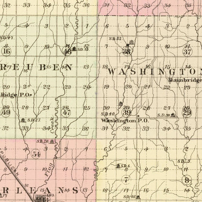 Vintage Map of Harlan County, Nebraska 1885 -Not available at Minden location-