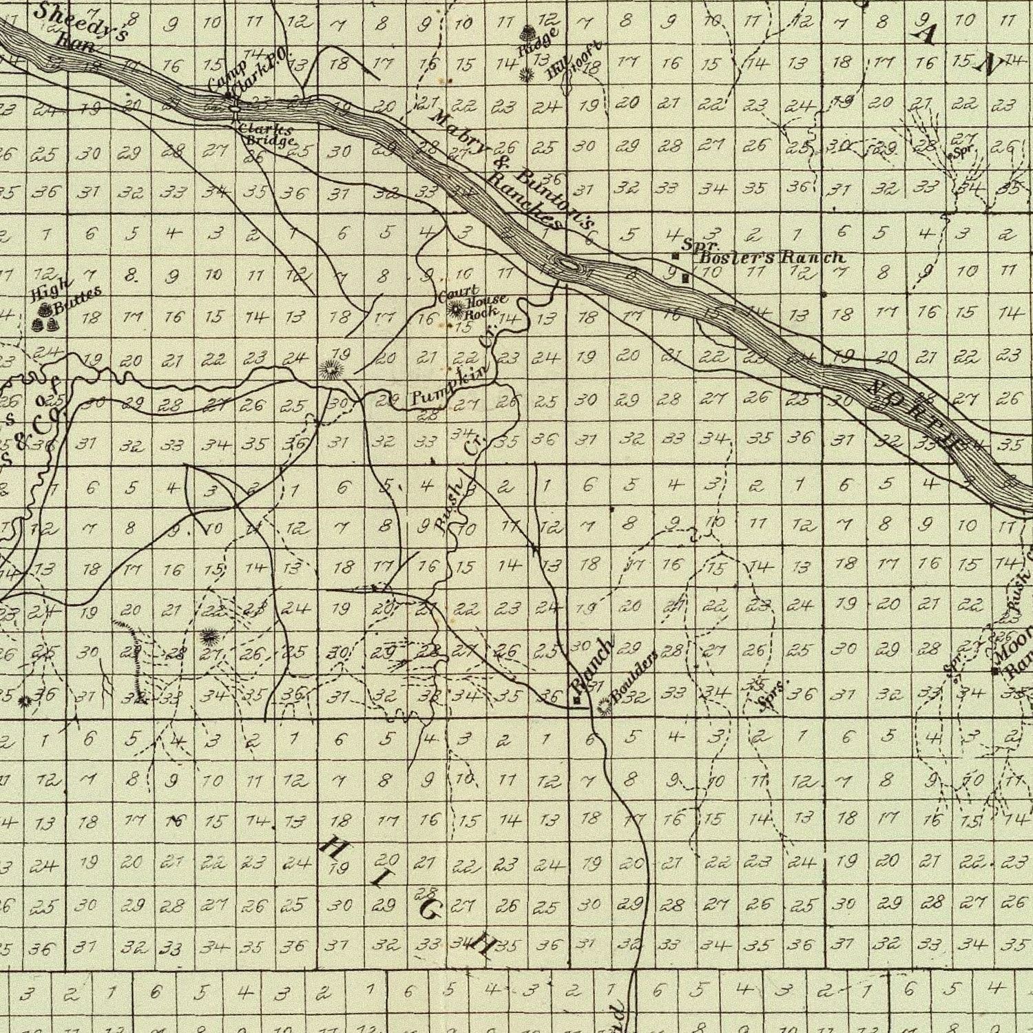 Vintage Map of Cheyenne County, Nebraska 1885 -Not available at Minden location-