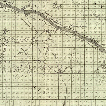 Vintage Map of Cheyenne County, Nebraska 1885 -Not available at Minden location-