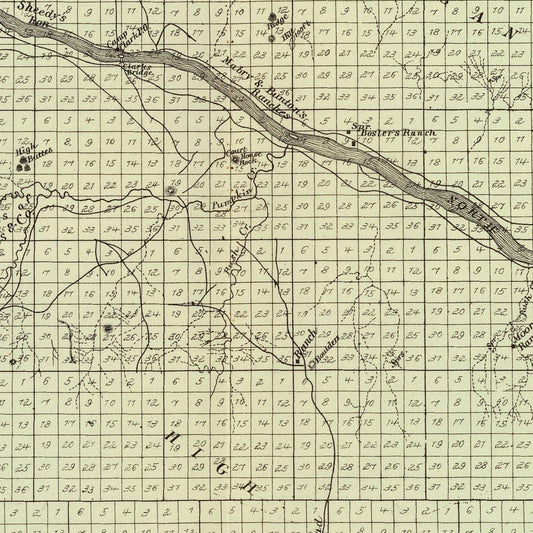 Vintage Map of Cheyenne County, Nebraska 1885 -Not available at Minden location-