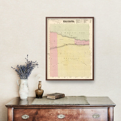 Vintage Map of Keith County, Nebraska 1885 -Not available at Minden location-