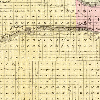 Vintage Map of Keith County, Nebraska 1885 -Not available at Minden location-