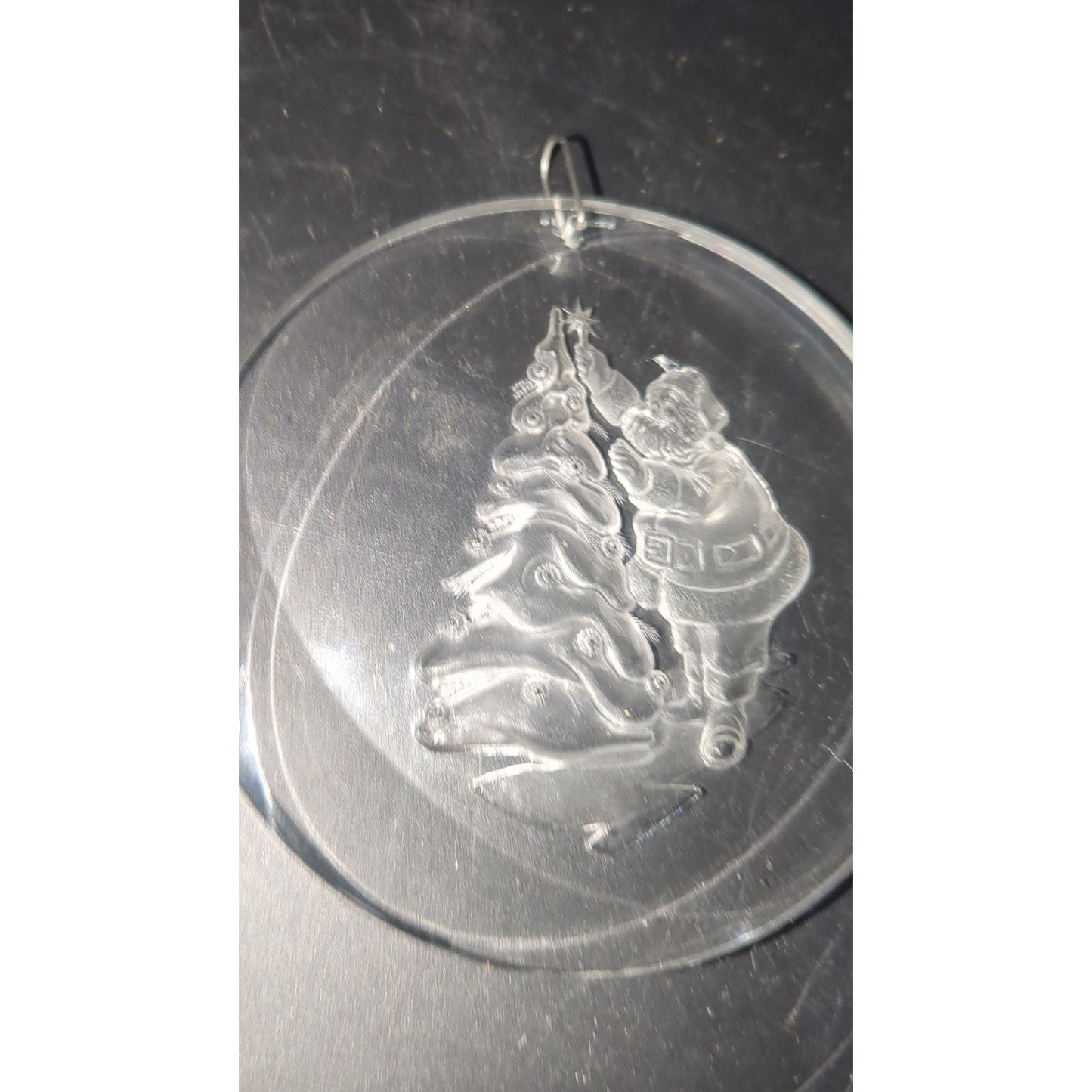 vintage Santa Christmas Tree Acrylic Ornament  AMSUN 1977