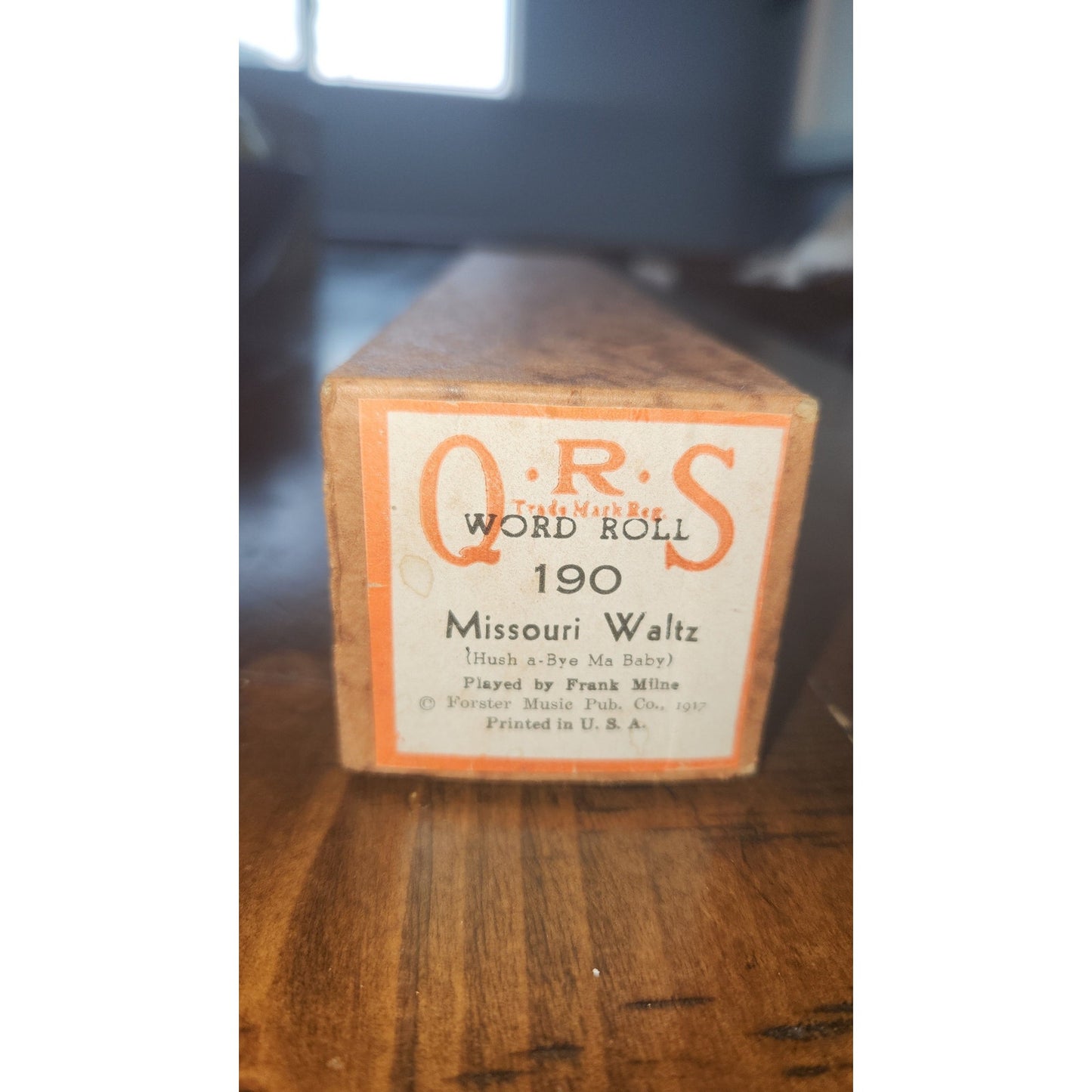 Vintage Player Piano Roll QRS "Missouri Waltz" Frank Milne