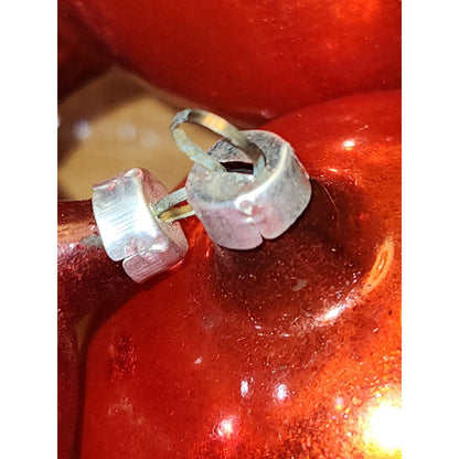 Vintage Red Glass Ornaments Set of 6 NO BOX