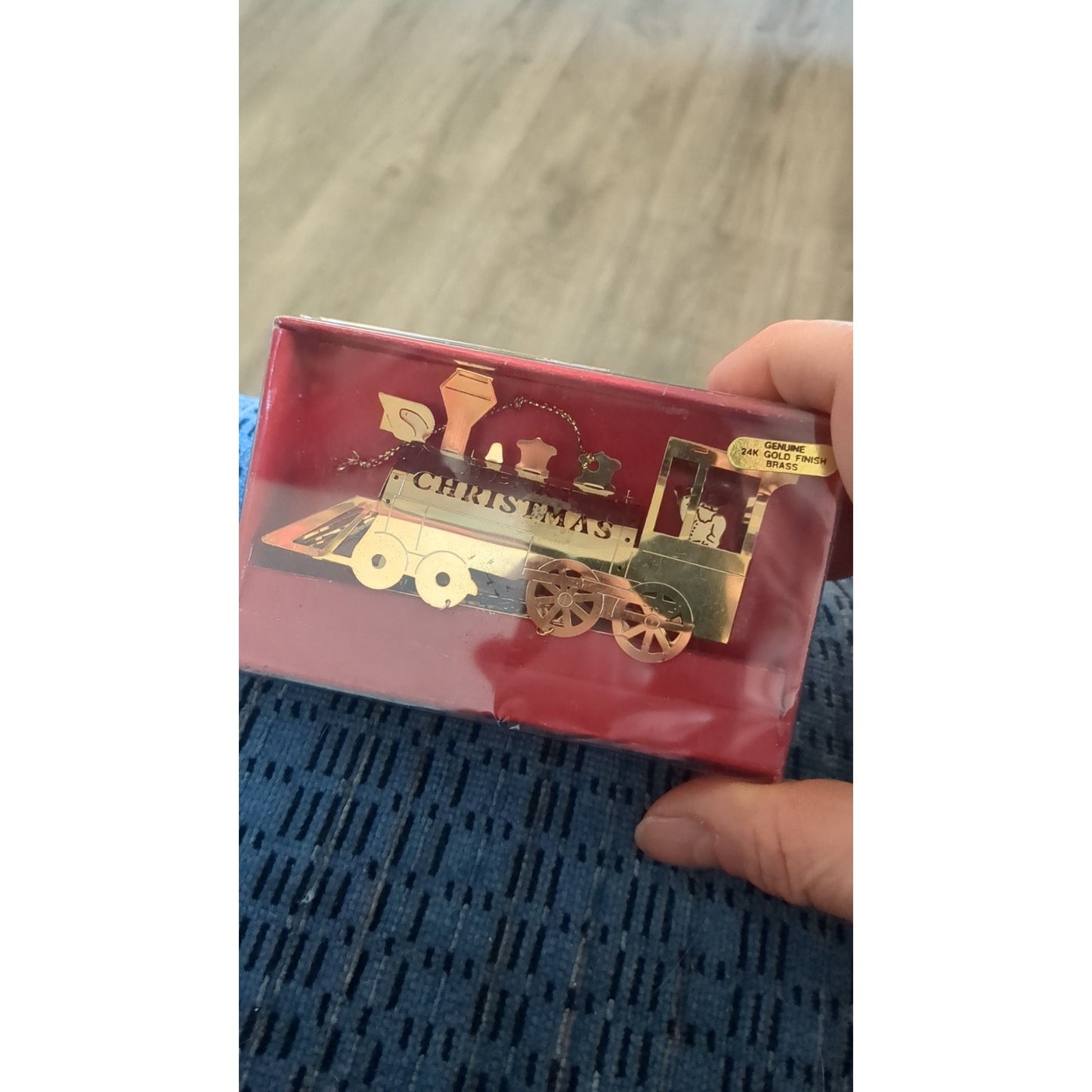 Vintage Brass 3-D Locomotive Train Alaska Original Box