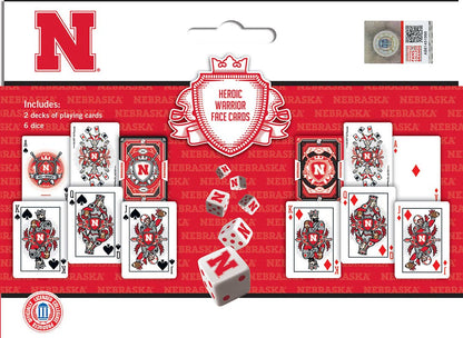 Nebraska Cornhuskers - 2-Pack Playing Cards & Dice Set