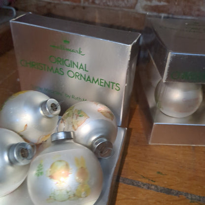 Vintage Hallmark Original Christmas Ornaments Little Miracles by Ruth Morehead Two Sets of Four