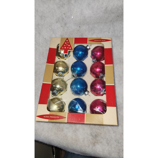 Vintage Box of Coby Glass Ornaments BO04