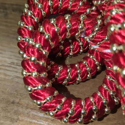 Napkin Rings Red and Gold Set of 8