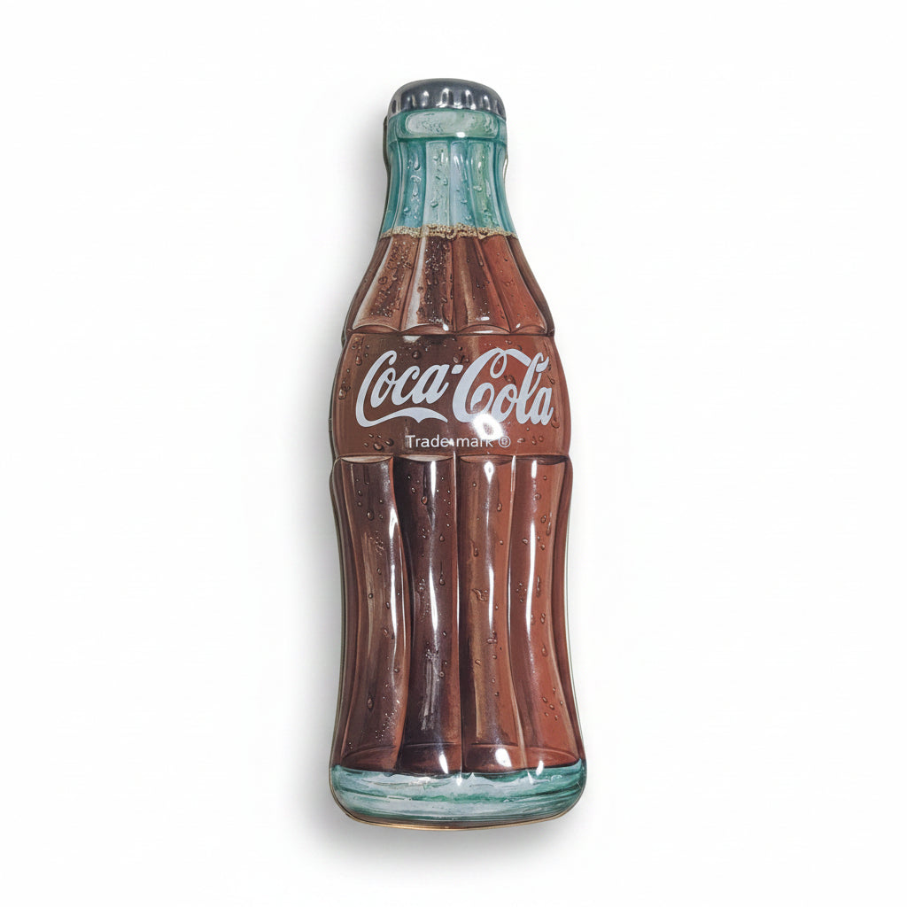 Vintage 1997 Coca-Cola Coke Bottle Hinged Lid Vintage Collectible Tin 13" cct8