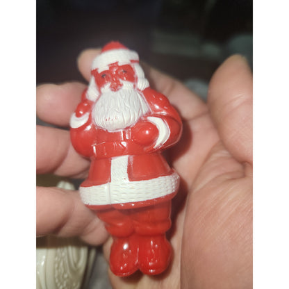 Vintage Rosbro Red Santa in Sleigh Plastic Candy Holder 1950's MCM sa43