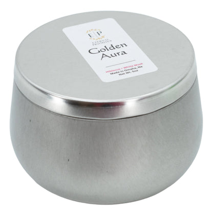 Golden Aura Hibiscus & White Musk Scented Candle | 5 oz | Eternal Promises