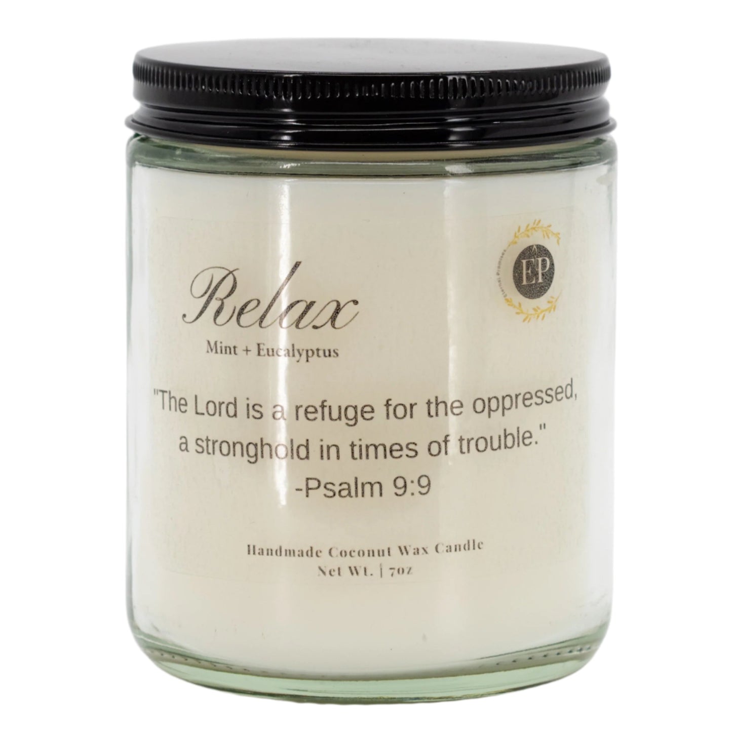 Relax Mint & Eucalyptus Scented Candle | 7 oz | Eternal Promises