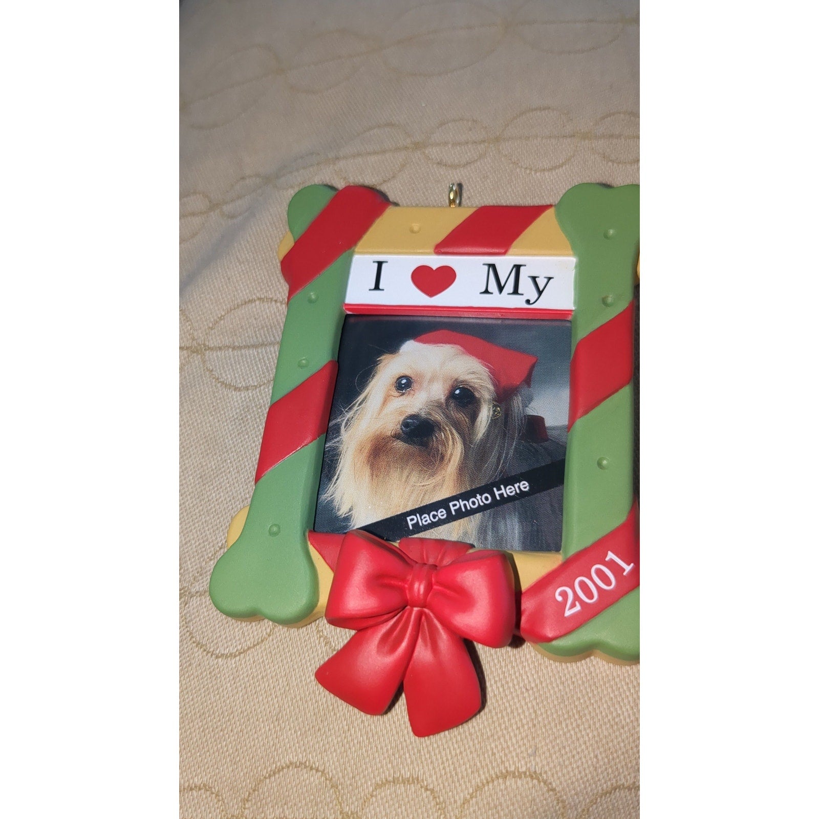 Vintage Hallmark Keepsake Ornament I Love My Dog Photo Holder 2001