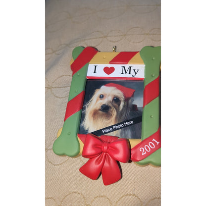 Vintage Hallmark Keepsake Ornament I Love My Dog Photo Holder 2001