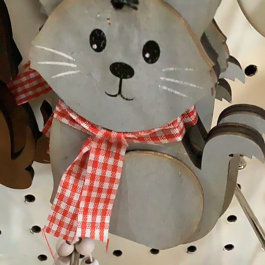 Gray Cat With Scarf Ornament CLEARANCE ct1