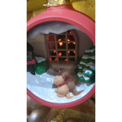 Vintage Hallmark Keepsake Ornament "Holiday Glow" Magic Light Red Round 1991